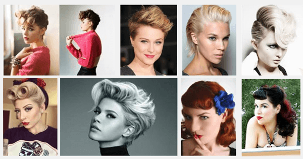 Peinado de moda rockabilly para cabello corto Peinado de moda rockabilly para cabello corto